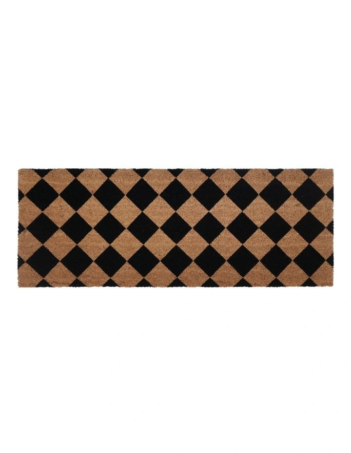 Diamond PVC Backed Coir Doormat 45x120 cm