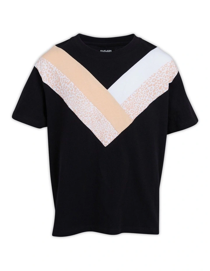Panel Tee (8-16 Years) in Black