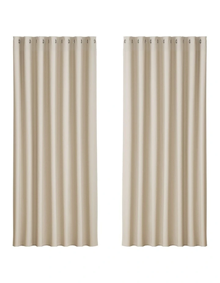 2X Blockout Curtain Eyelet in Beige