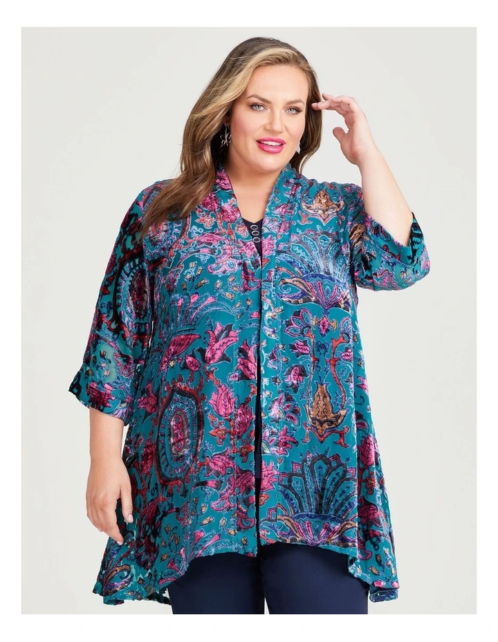 Devore Burnout Cardigan in Print