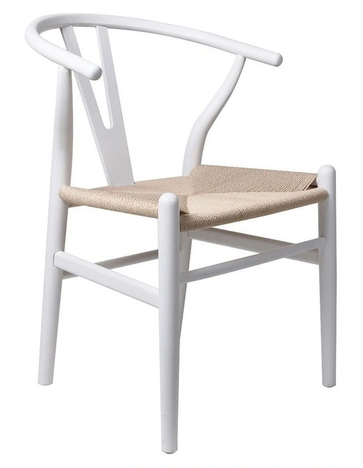 2x Wooden Dining Chairs in White