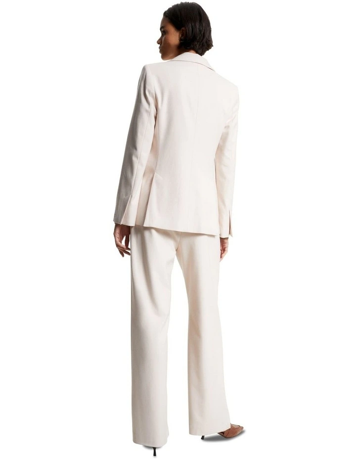 TH Monogram Stamp Single Breasted Blazer in Cream