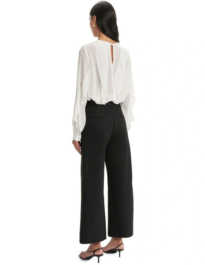 Wide Leg Cropped Pant in Black