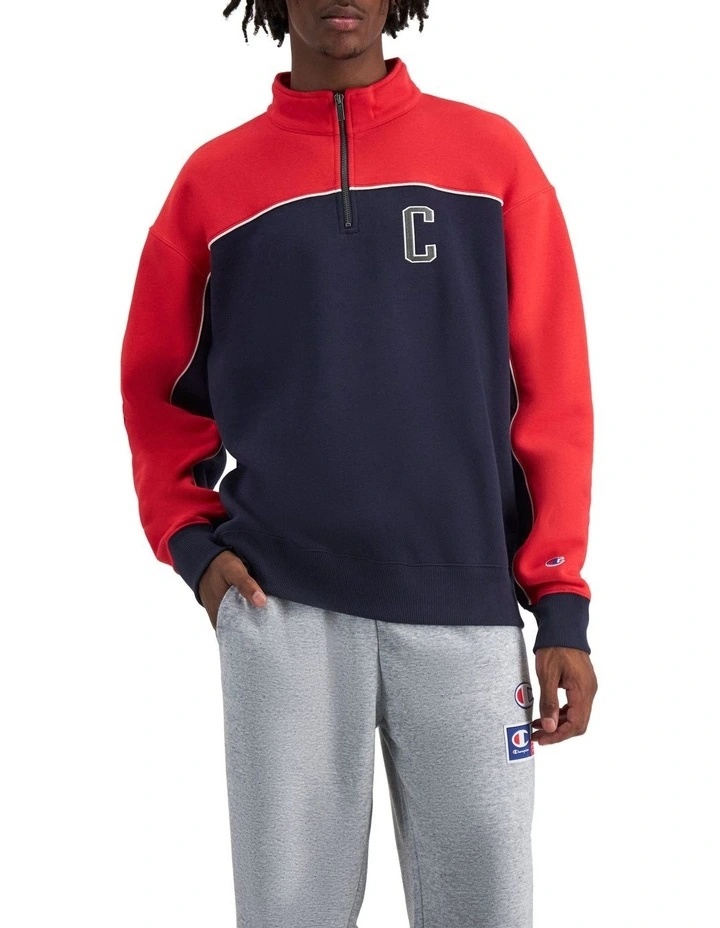 Rochester City Quarter Zip Pullover in Navy
