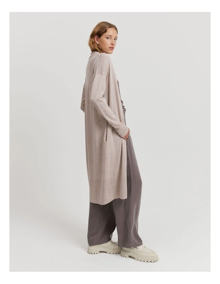 Verified Australian Merino Wool Cardigan in Nougat Marle