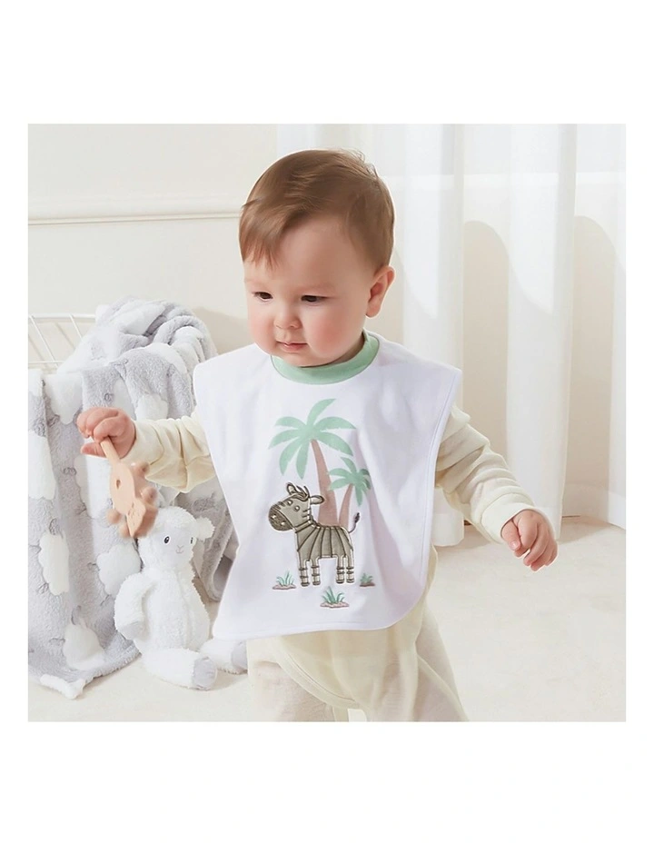 Snugtime Popover Bibs Zebra 3 Pack in White