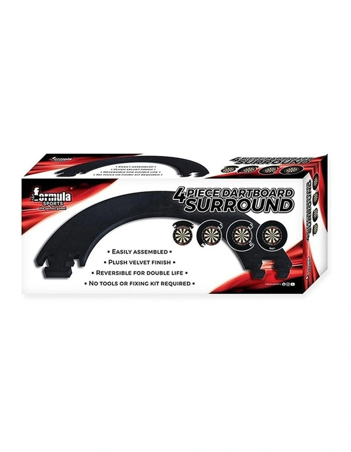 Velvet Surround Wall Protectant For Dartboards Four Piece in Black