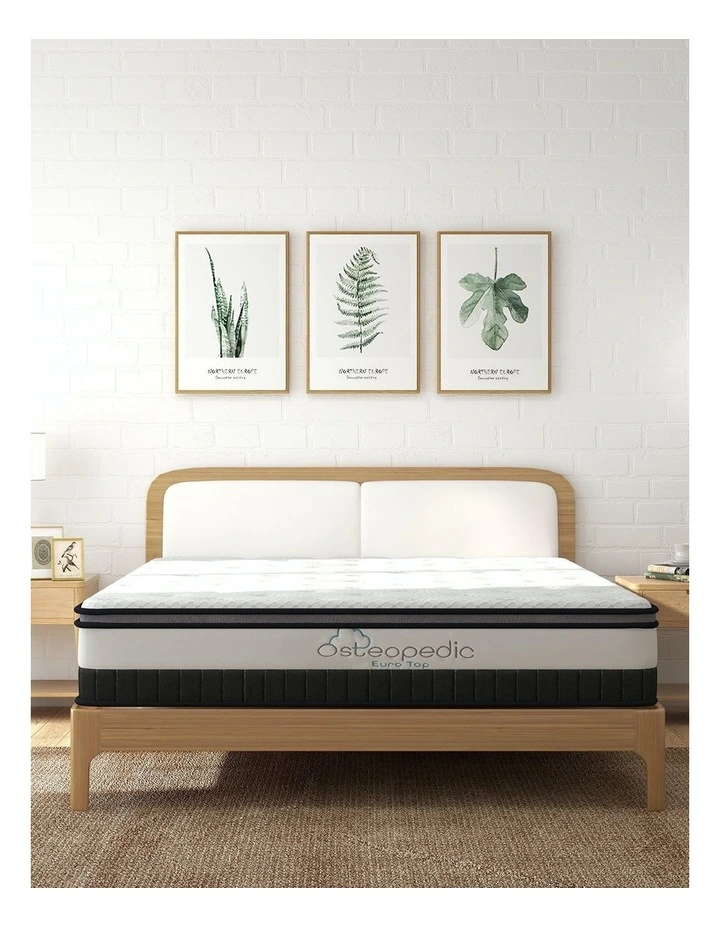 Euro Top Mattress Medium Firm Hybrid Design in White