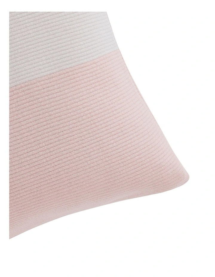 Colourblock Rib Logo Cushion in Pale Pink/White