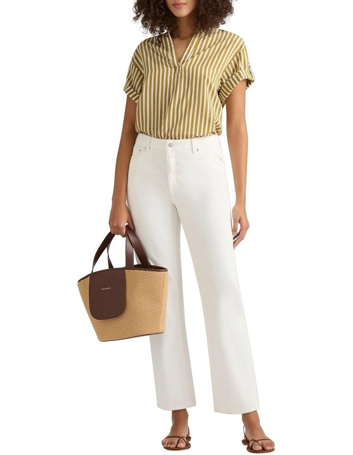 Olympia Stripe Shirt in Mustard Stripe