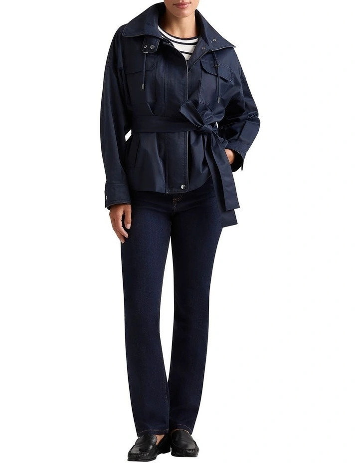 Acardia Short Belted Jacket in Midnight