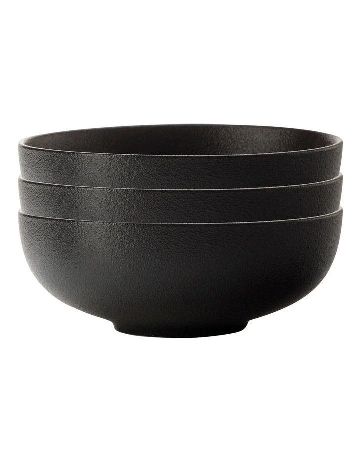 Caviar Coupe Bowl 19cm Black Set of 3