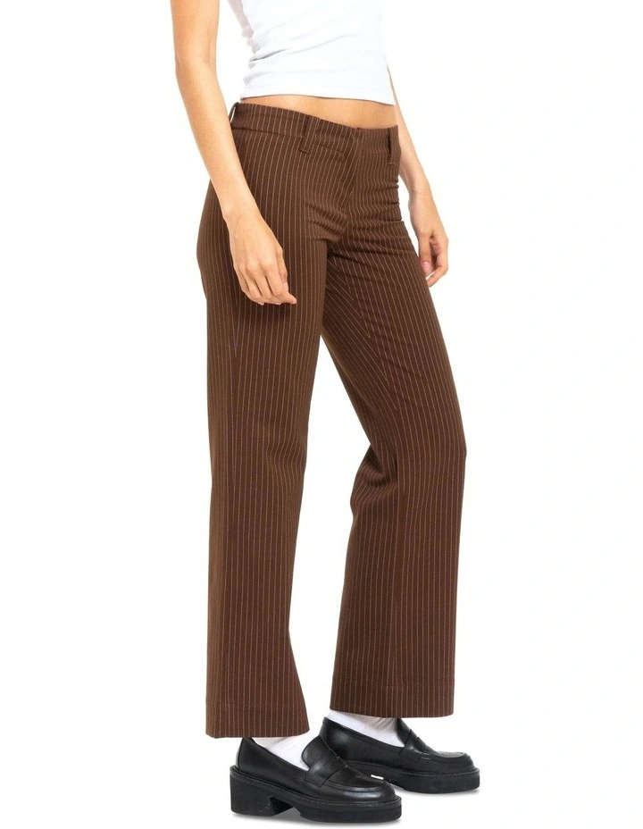 Brit Pinstripe Pant in Brown