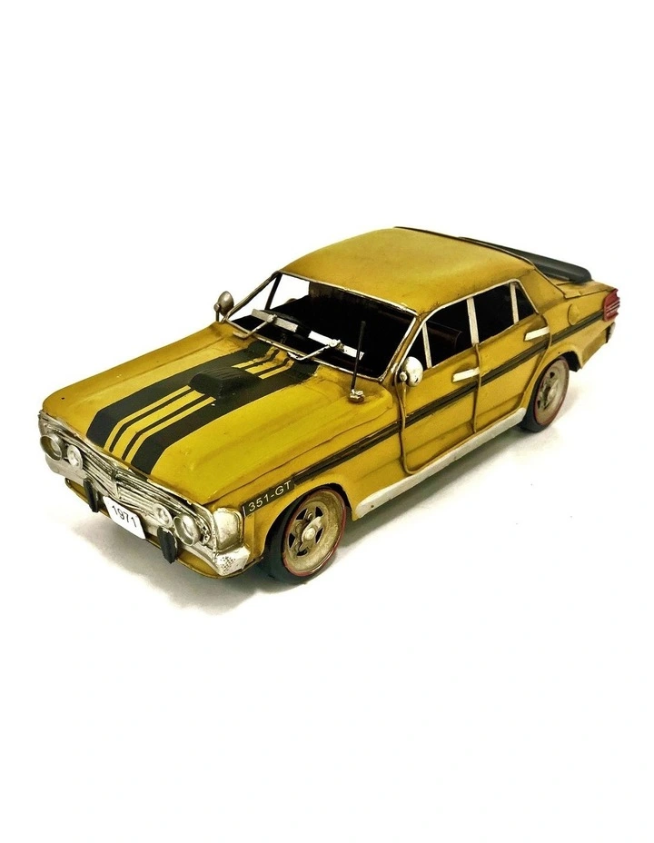 Vintage Ford XY GT Car Ornament 30cm in Yellow/Black