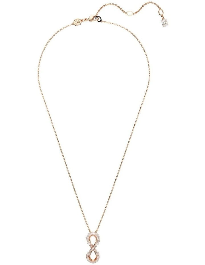 Hyperbola Infinity Rose Gold Tone Plated Pendant in White