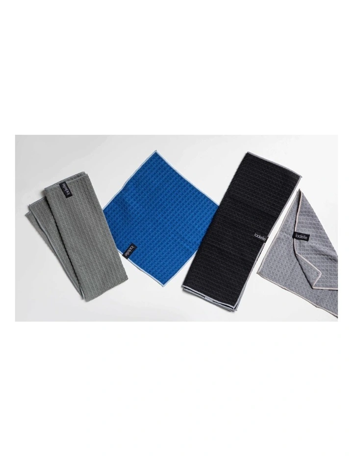 Mega Waffle Microfibre Kitchen Towel 2 Pack in Blue