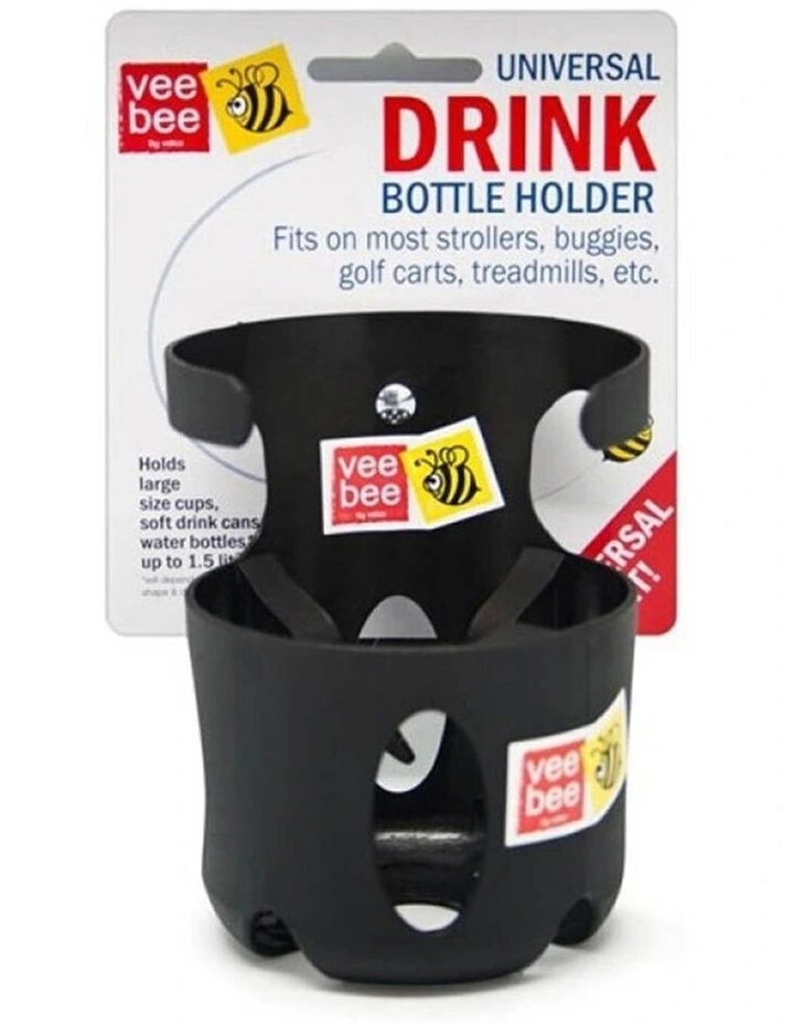 14cm Universal Drink Bottle/Cups/Cans Holder for Strollers/Prams Black