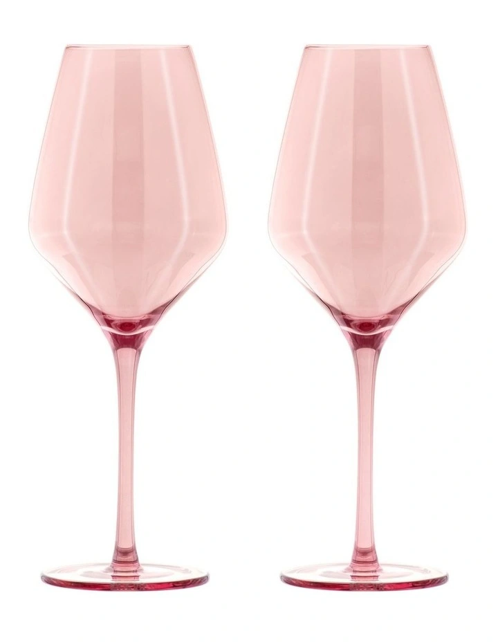 Glamour Wine Glass 520ML Set of 2 in Pink
