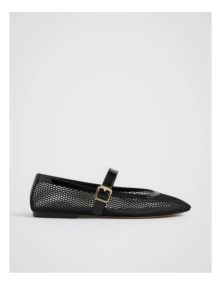 Danielle Mesh Ballet Flat in Black