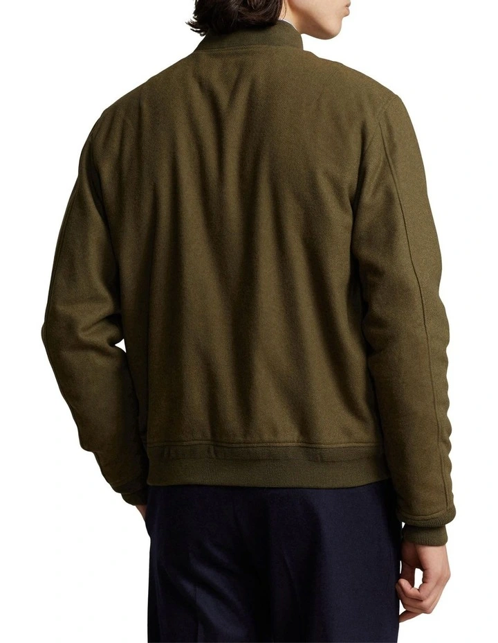 Twill Bomber Jacket in Brown