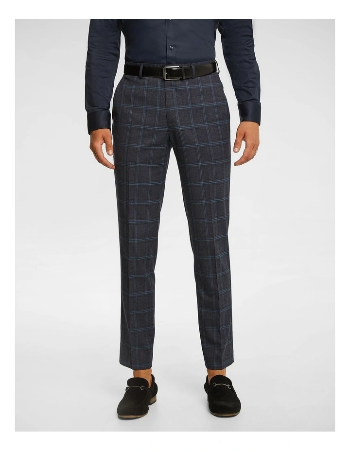 Limited Check Slim Dress Pant in Navy