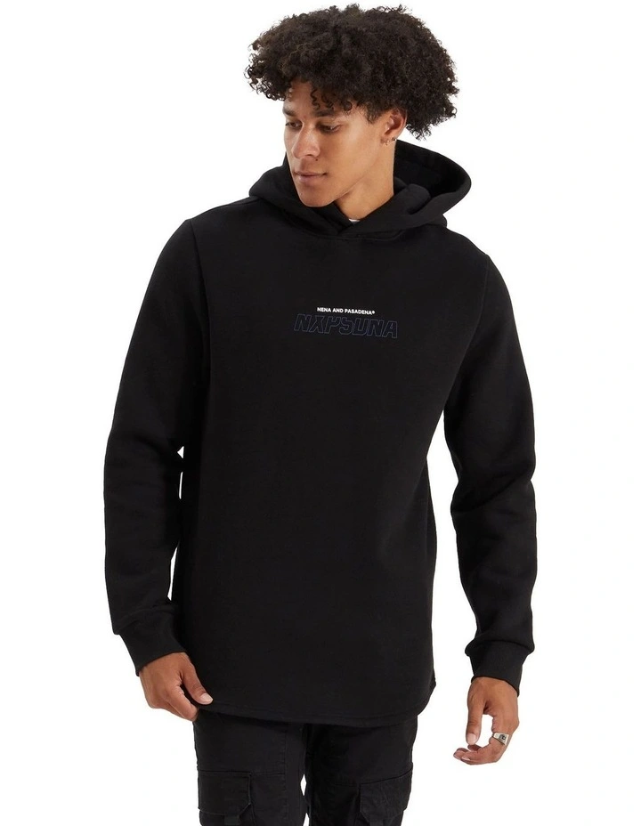 Brodder Hooded Dual Curved Sweater in Black
