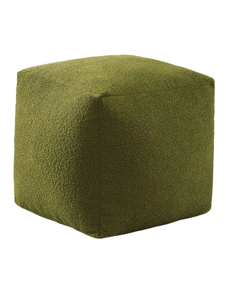 Blake Boucle Pouffe Cover 50x50x50cm in Moss Green