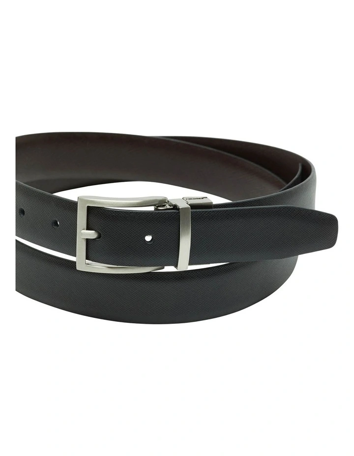Harrison Reversible Belt Brwn in Black/Dk Brown