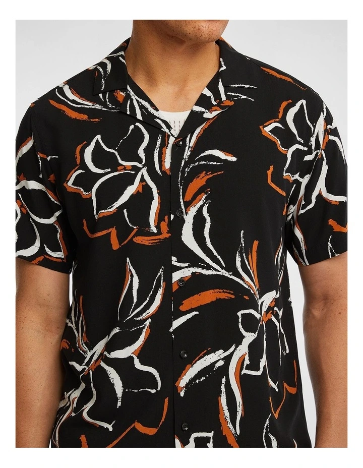 Ruben Floral Print in Black