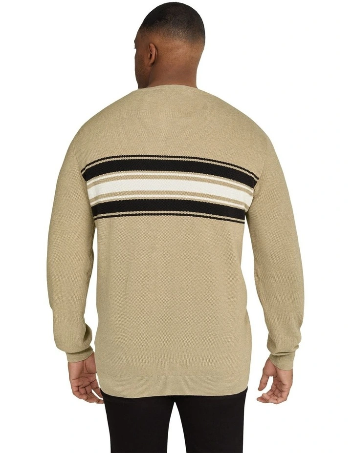 Waffle Stripe Sweater in Latte
