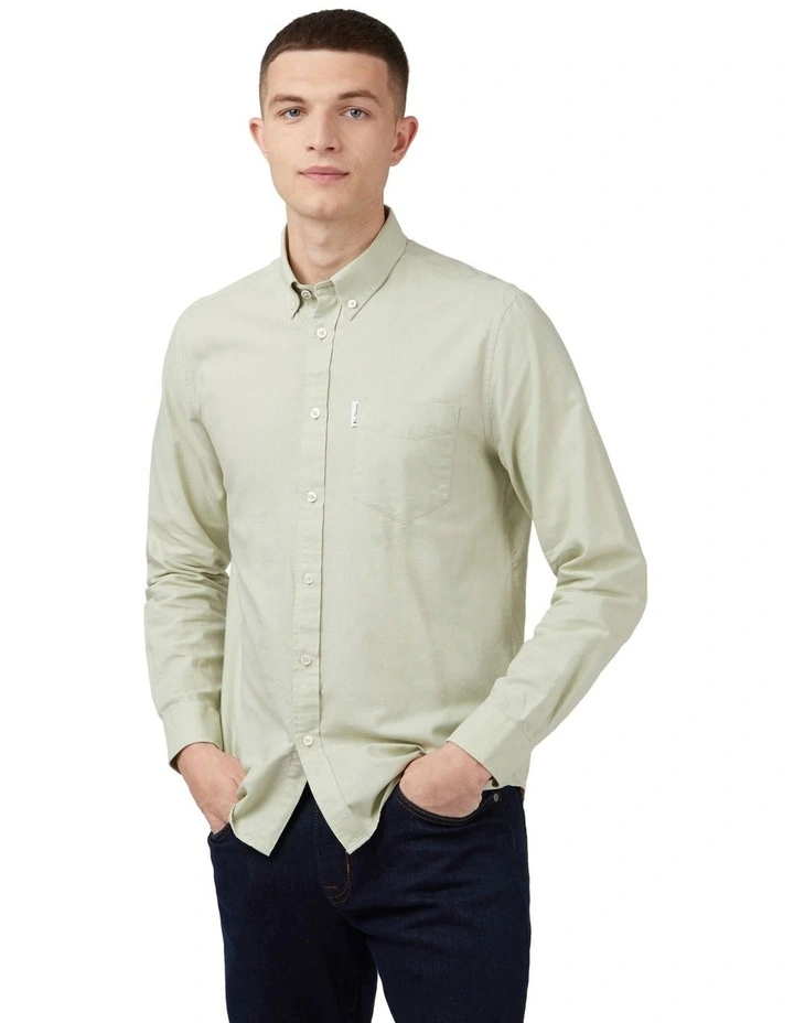 Signature Oxford Long Sleeve Shirt in Pistachio