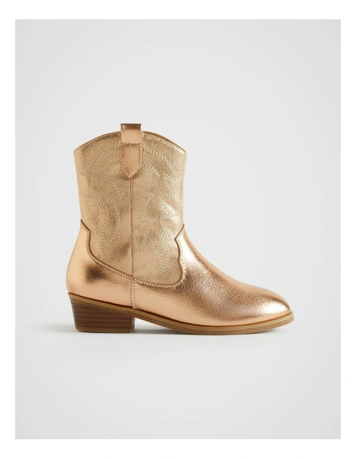 Foil Cowboy Boot in Rose Gold
