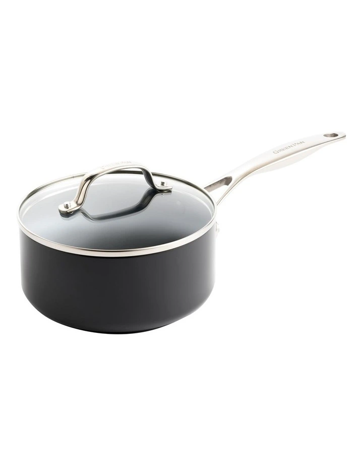 Valencia Pro Hard Anodized Healthy Ceramic Nonstick 2QT Saucepan Pot with Lid