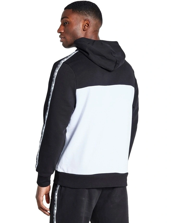 Double Taped Hoodie in Black/White
