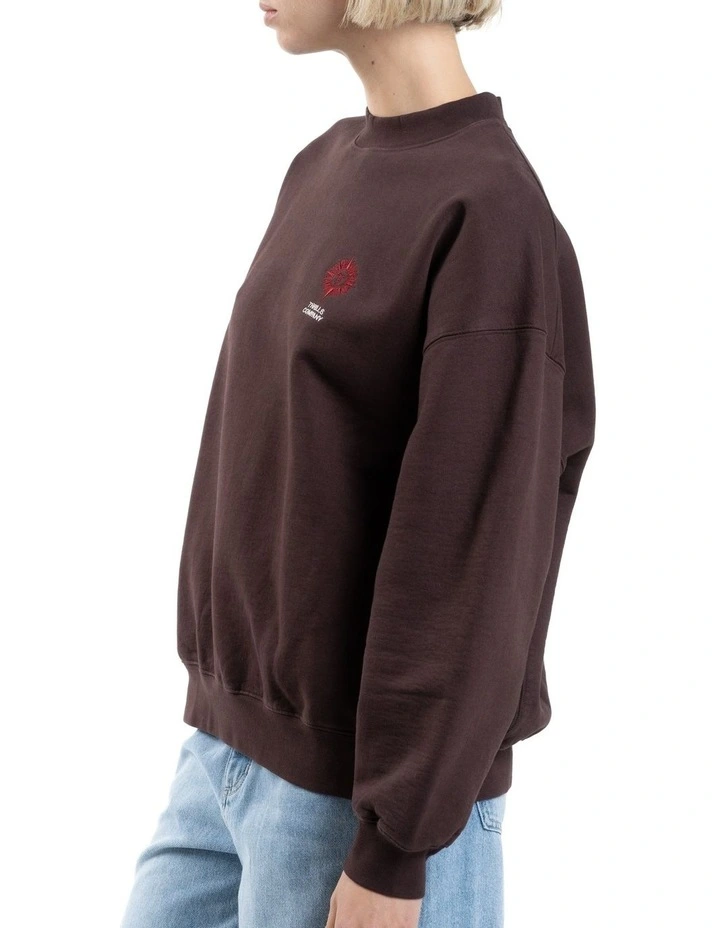 Natural Occurrences Oversized Crew in Chocolate Plum