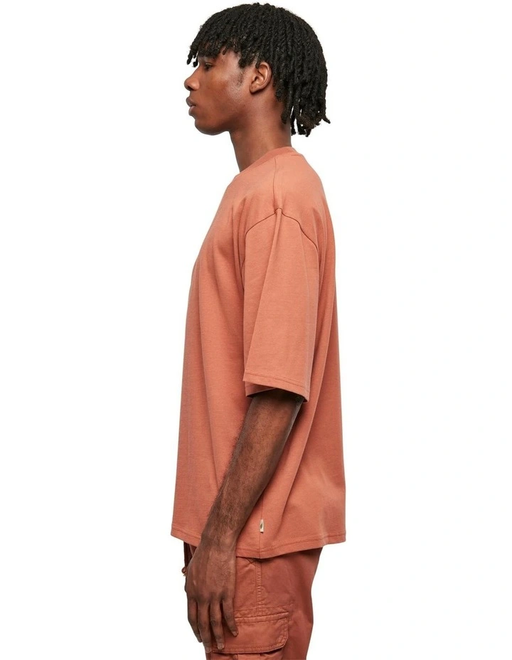 Organic Oversized Sleeve Tee in Terracotta