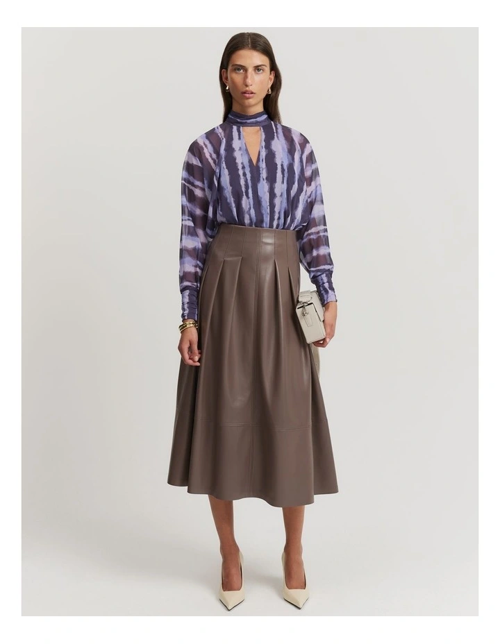 Print Batwing Blouse in Water Colour Stripe