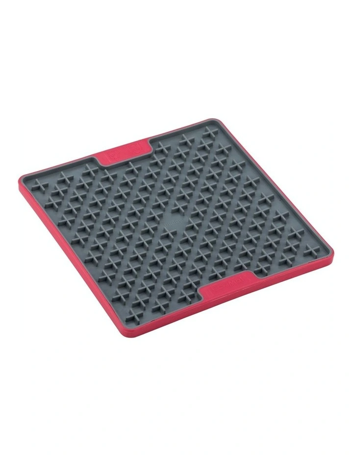 Buddy Tuff Slow Food Bowl Anti Anxiety Licking Mat for Dogs in Red