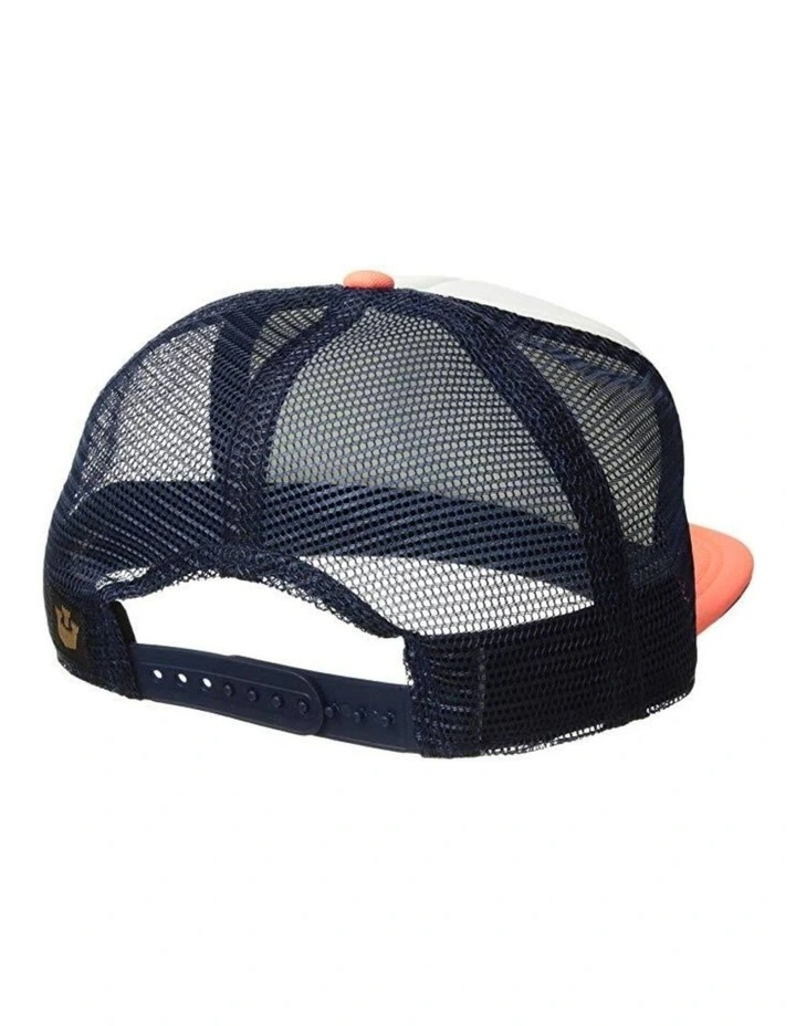 Totally Radical Summer Baseball Cap Hat in White/Blue/Orange