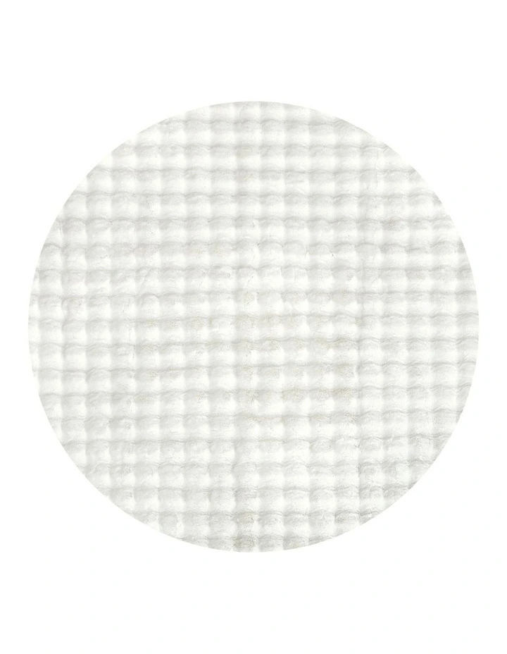 Bubble Washable Round Rug in White