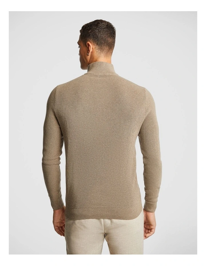 Washington 1/4 Zip Knitwear in Chocolate