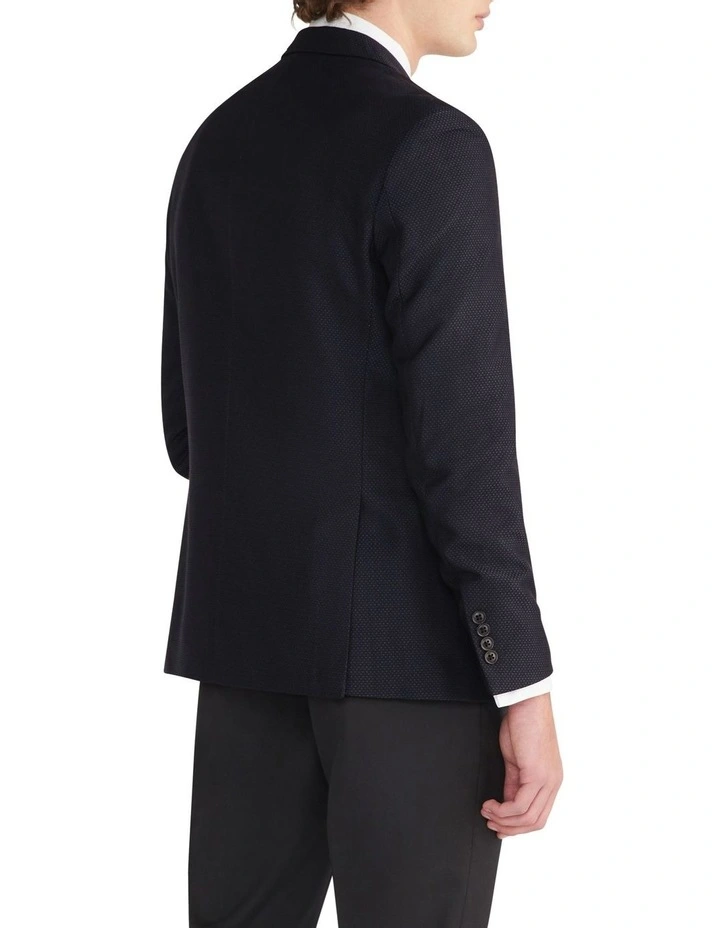 Slim Diamond Dobby Blazer in Black