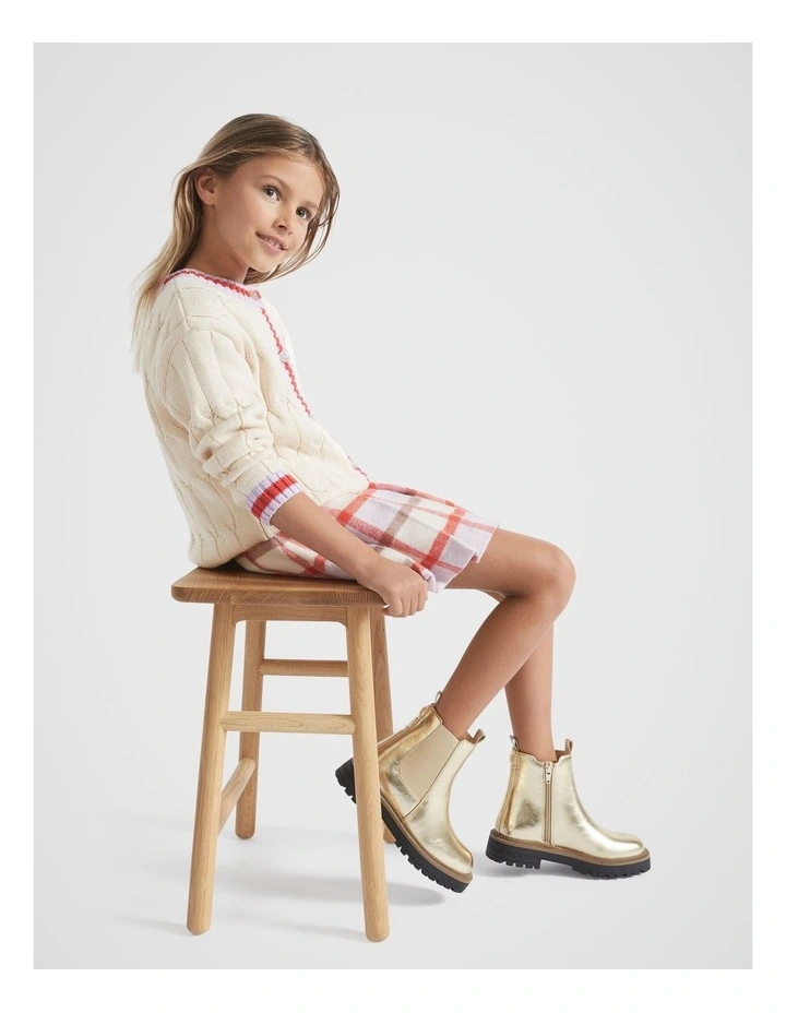 Square Toe Boot in Gold