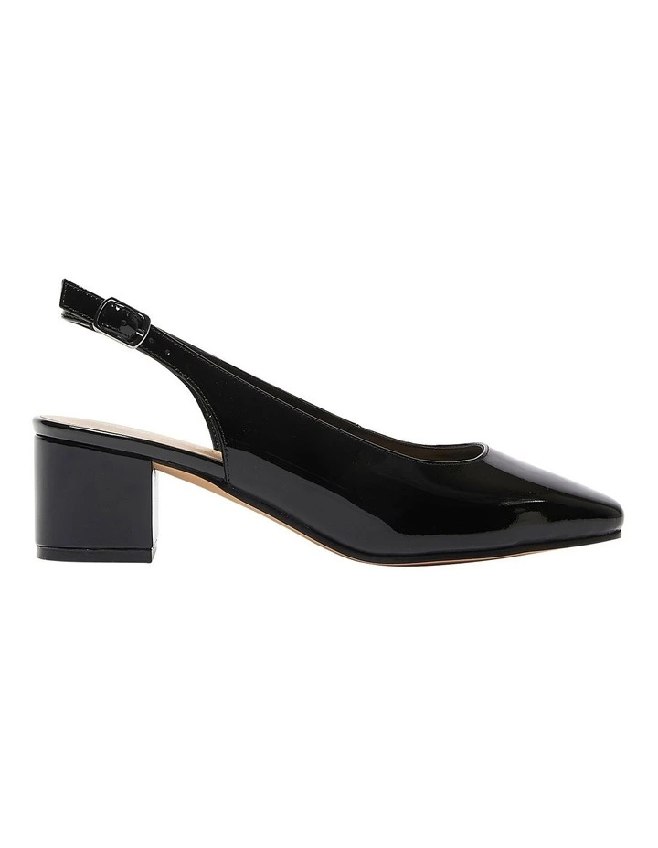 Garland Heeled Shoes in Black Patent