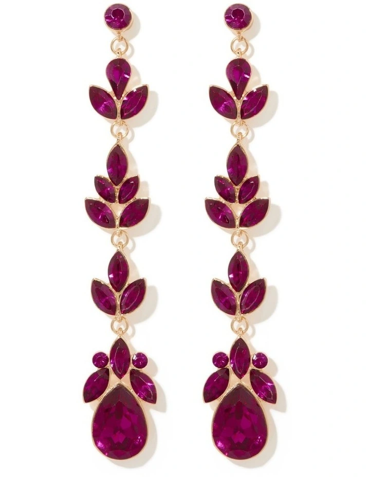 Signature Petal Stone Drop Earring in Pink