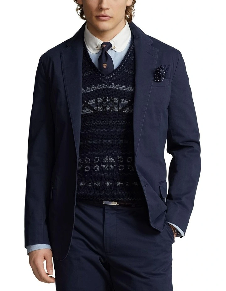 Polo Stretch Chino Suit Jacket in Navy