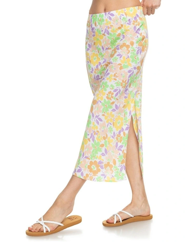 Rocking Waves Midi Skirt in White Ephemere