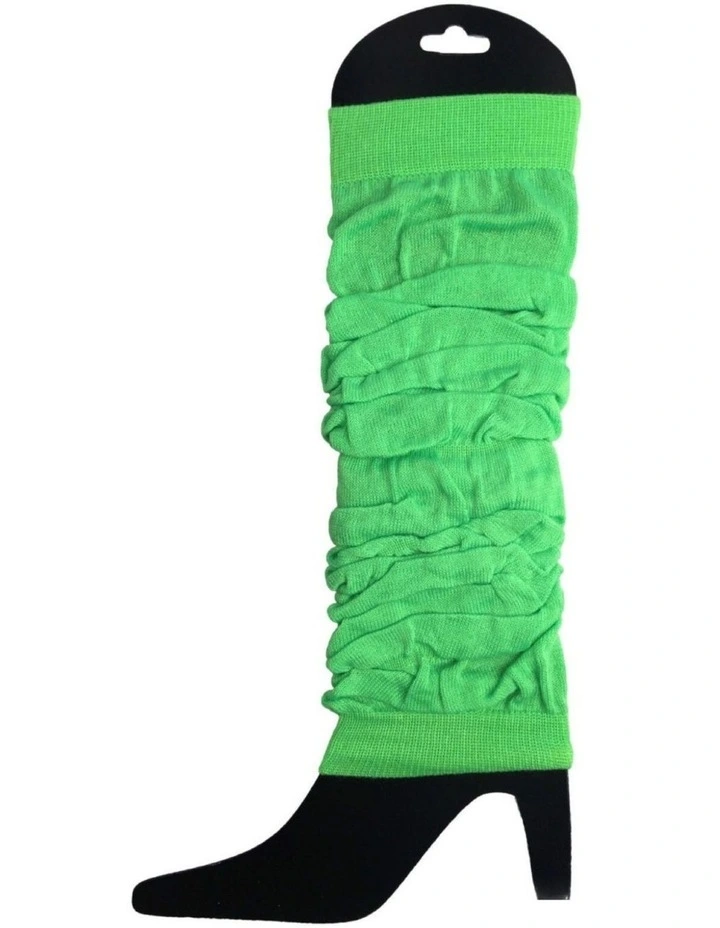 Knitted Leg Warmers 6 Pack in Fluro Green