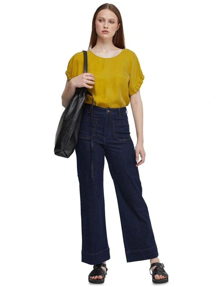 Edie Fluid Top in Lime