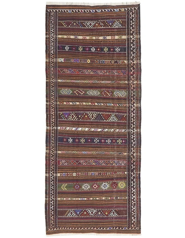 Kilim Hand Knotted Persian Glim Rug 325X128cm